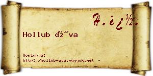 Hollub Éva névjegykártya